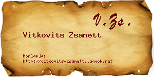 Vitkovits Zsanett névjegykártya